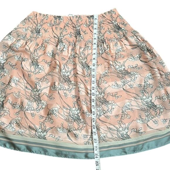 Sophie Max Pink And Gray A-line Floral Skirt, Size M - Picture 6 of 7